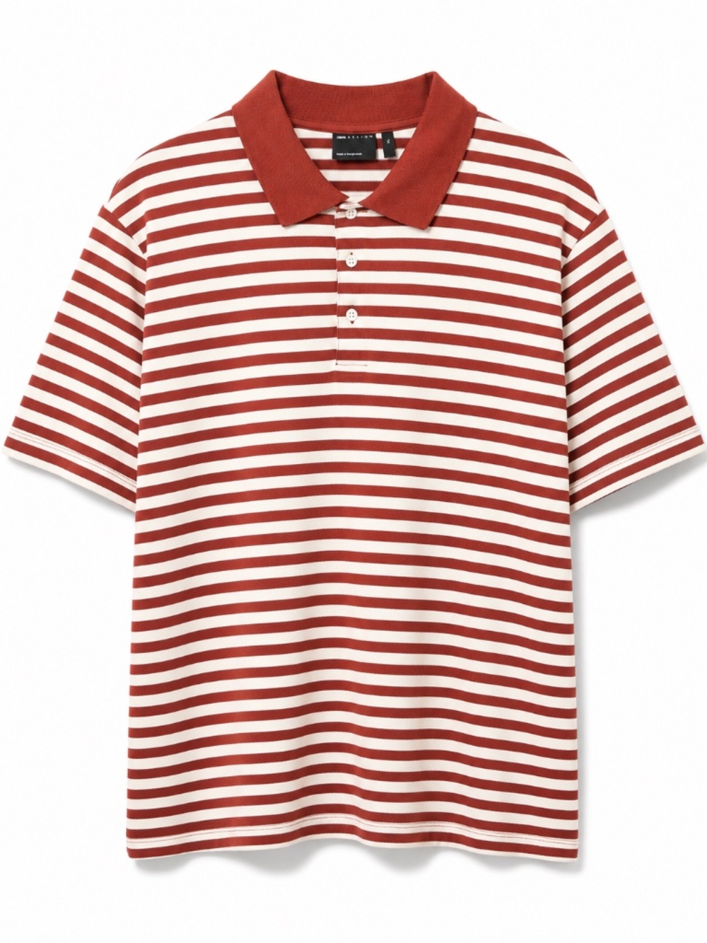 ASOS Design Rust Cream Striped Polo Shirt XL NWT